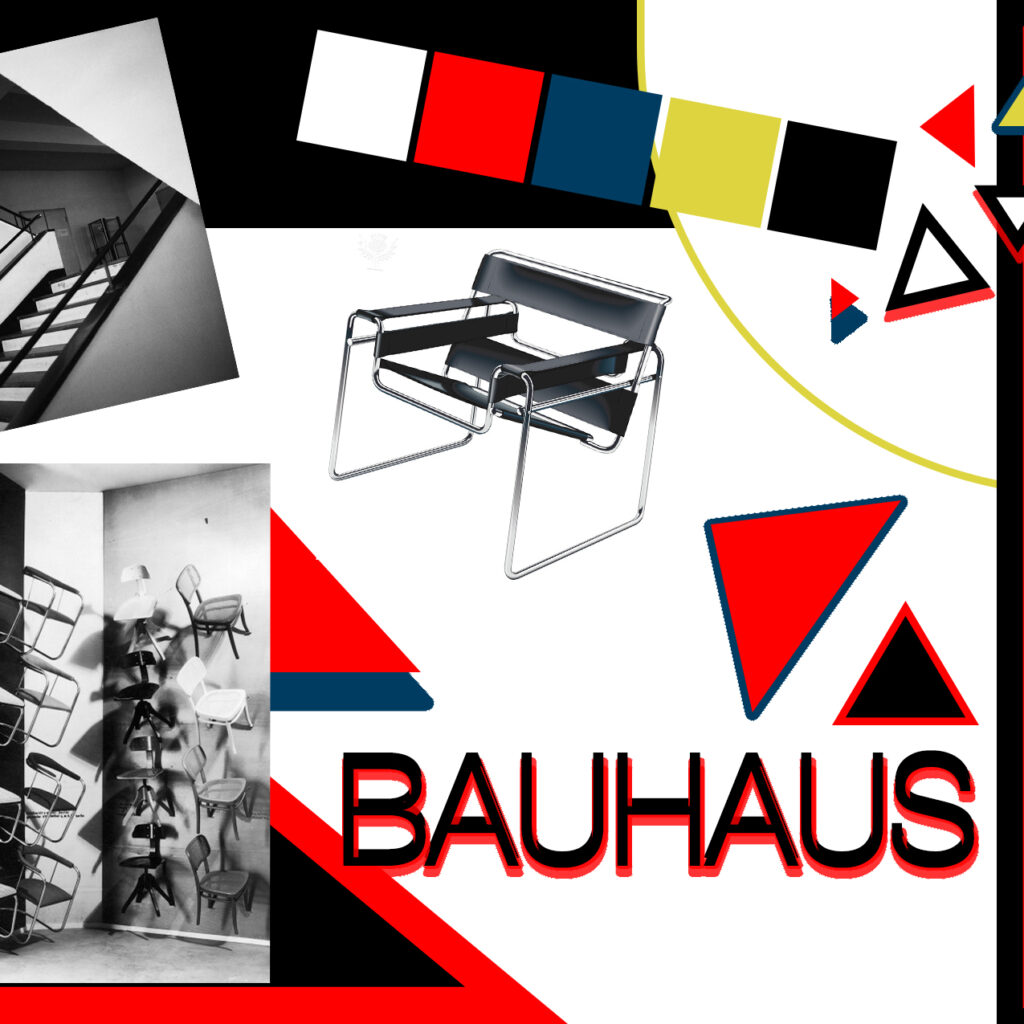 bauhaus style graphic art poster