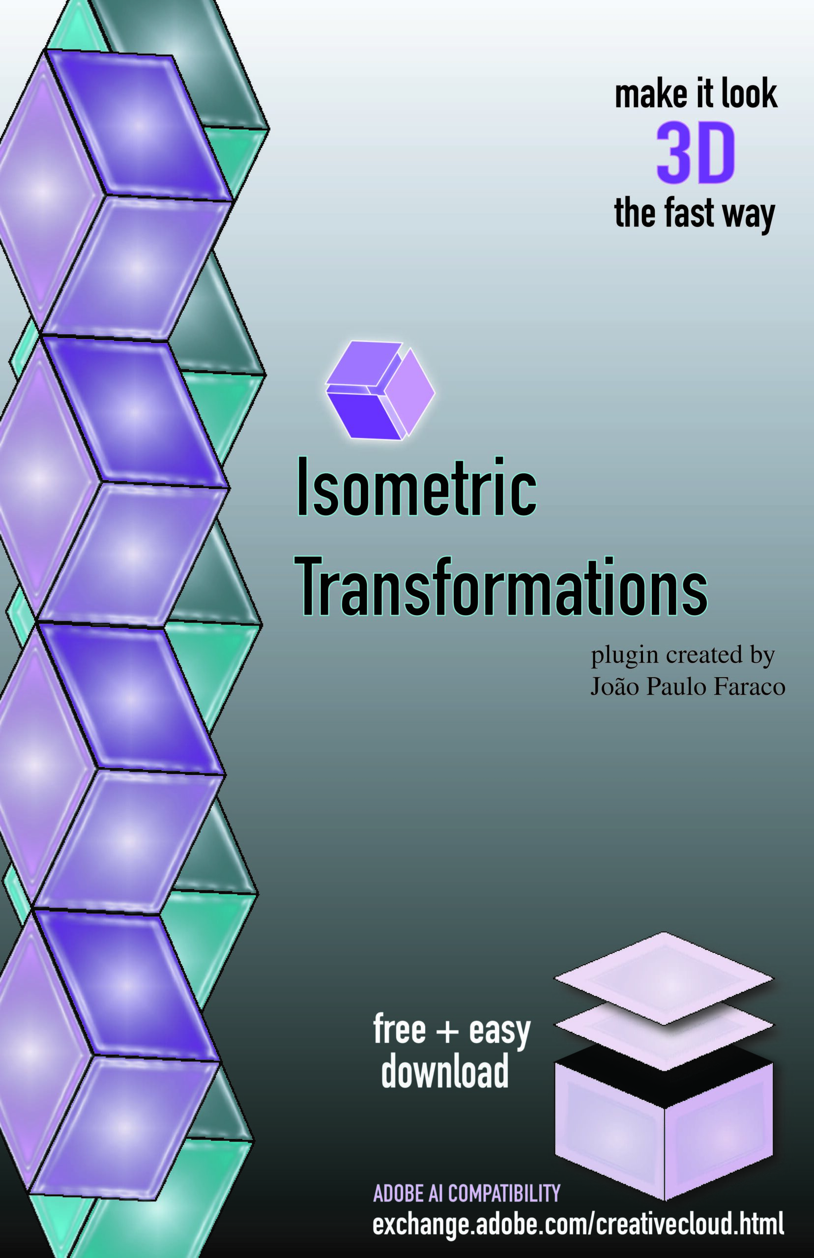 isometric transformations poster ad plugin